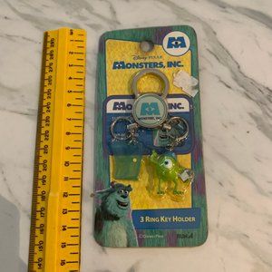 RARE ASIA EXCLUSIVE DISNEY MONSTERS INC DISNEY LAND HONG KONG 3 RING KEY HOLDER